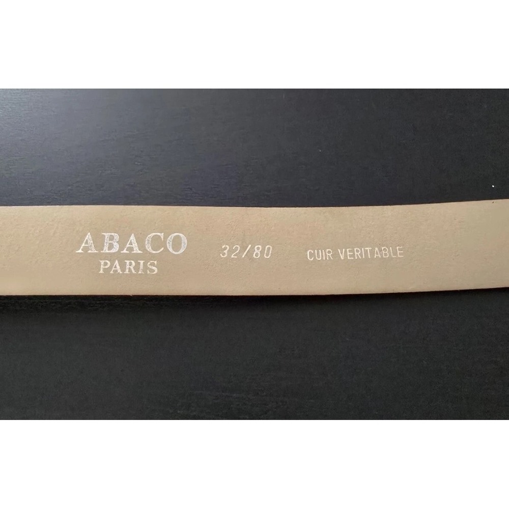 ABACO Paris Cuir Veritable Croc Belt Brown Size 32-80 - Picture 3 of 6